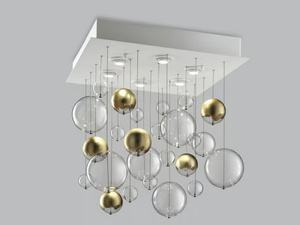 BOLERO 60x60 - Blown glass ceiling lamp _ Metal Lux